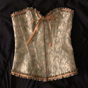 green and yellow/gold corset